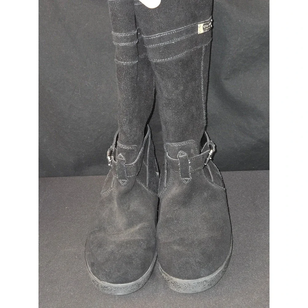 COACH Tallulah Black Suede Buckle Boots‎ Women's US 8B